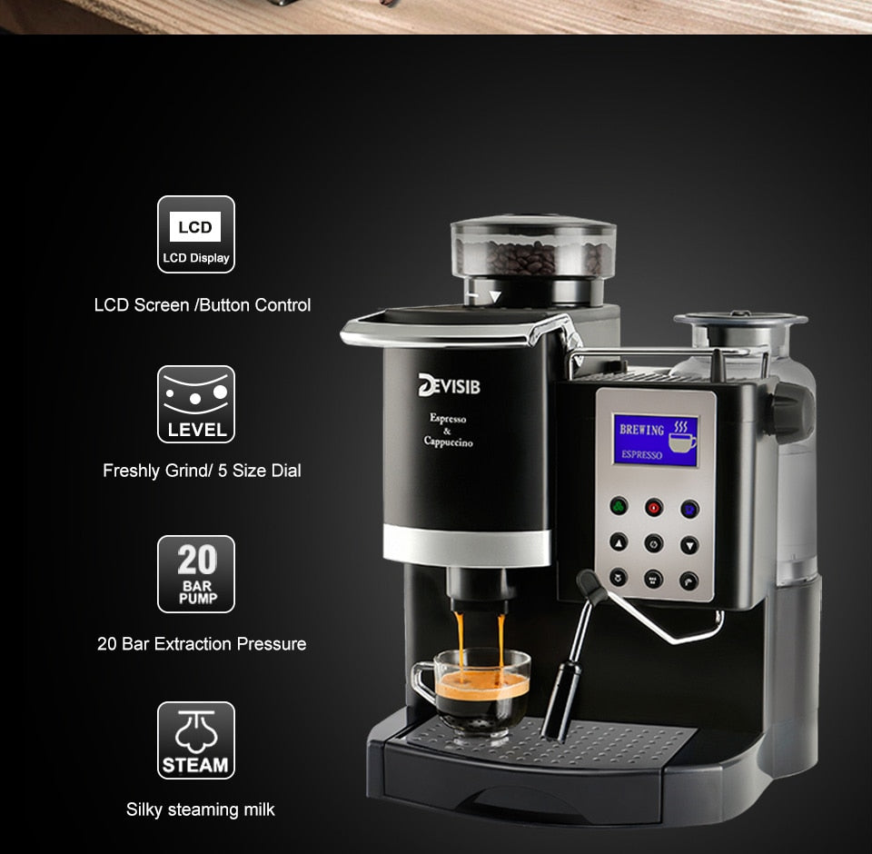 A Professional All-in-One Automatic Espresso Coffee Machine  220V/110V