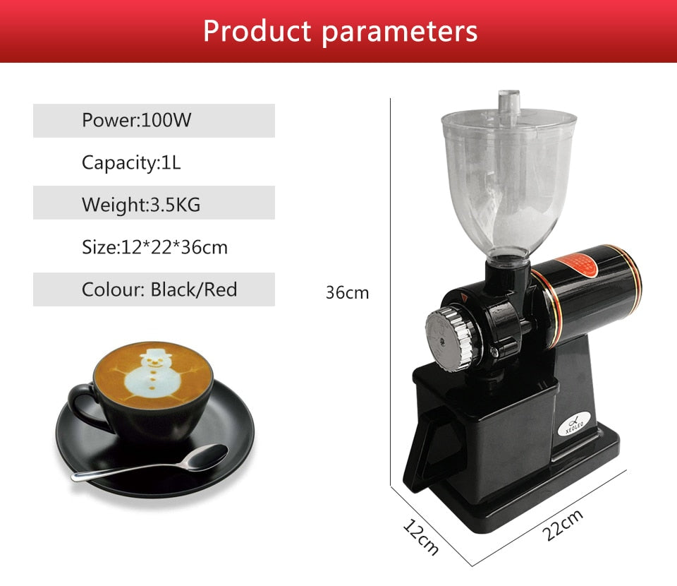 Electric Burr Coffee grinder Coffee mill machine 110V/220V Red/Black –  Royoco's