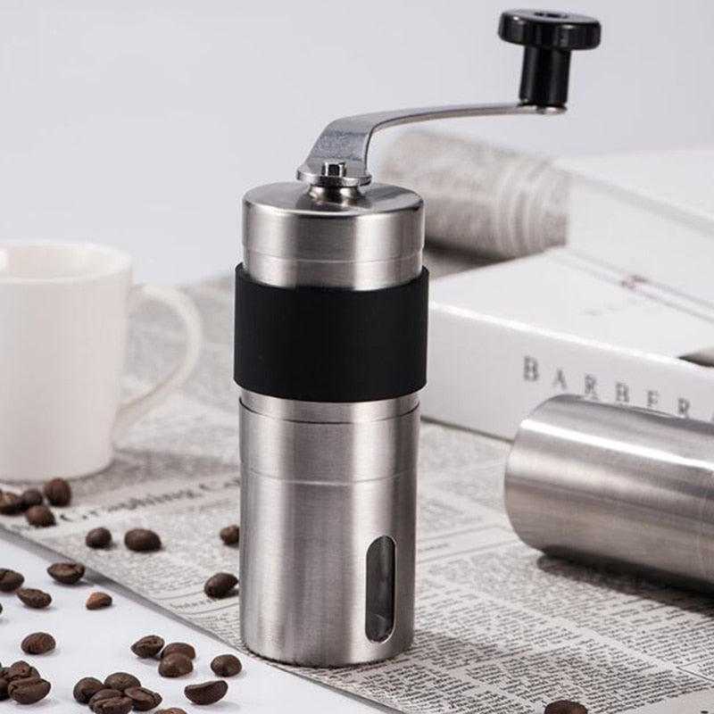 Silver Mini  manual Coffee Bean Burr Grinder (2 sizes)