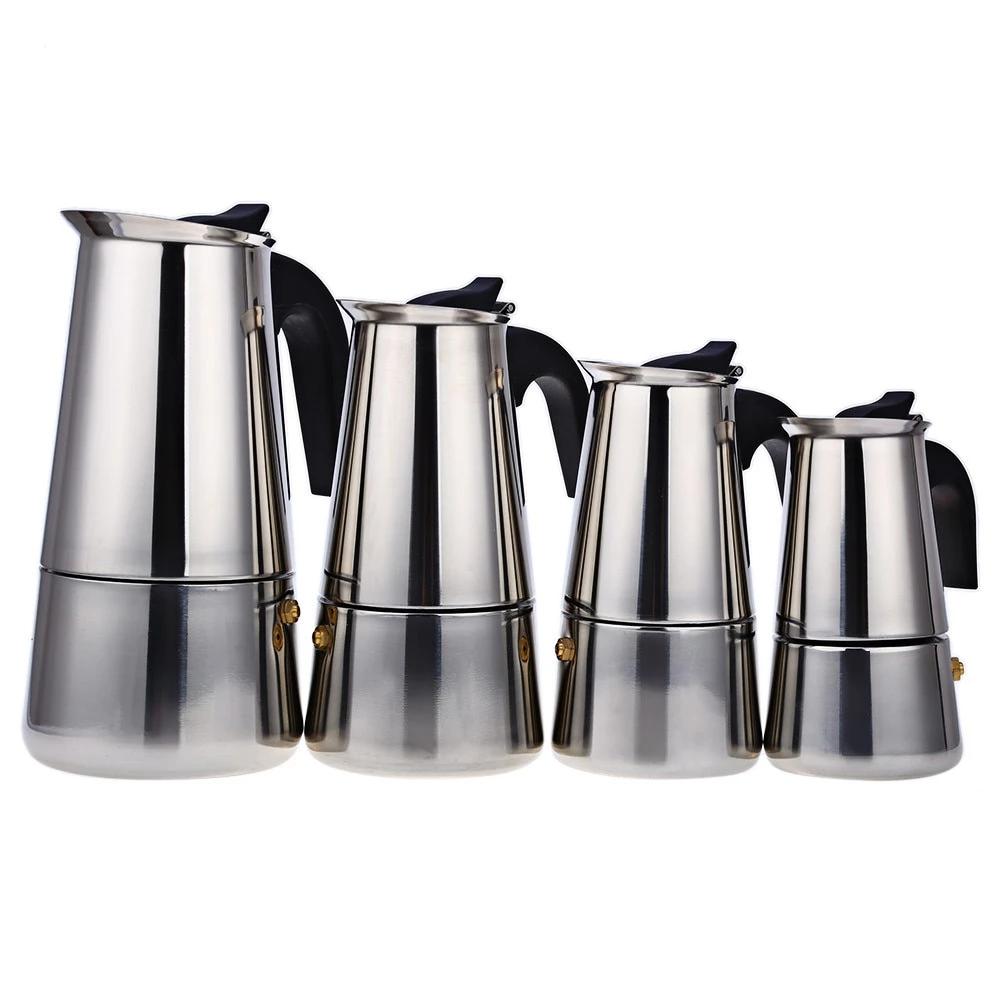 Sleek Stainless Steel Mocha Coffee Percolator Stove (4 sizes)